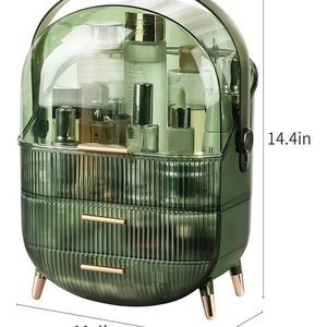 Green Cosmetic Organizer with Drawers